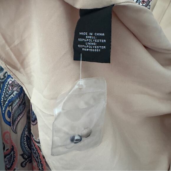 Marée Pour Toi Paisley Print Button Down Slit Front Maxi Dress Sparkle Accent 20 - Picture 11 of 15